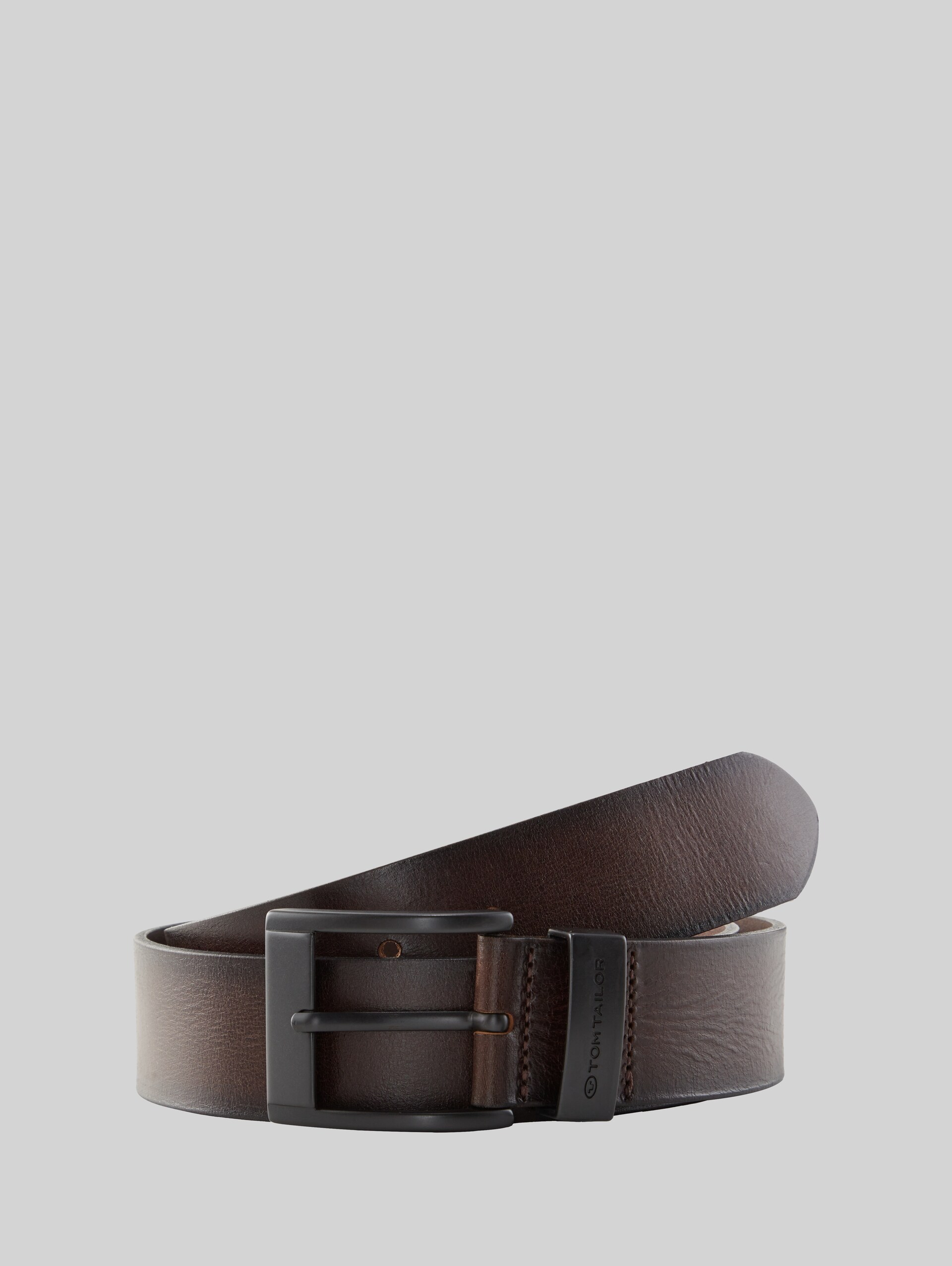 TTTHOMAS leather belt with square pin buckle - dark brown uni - Front product view