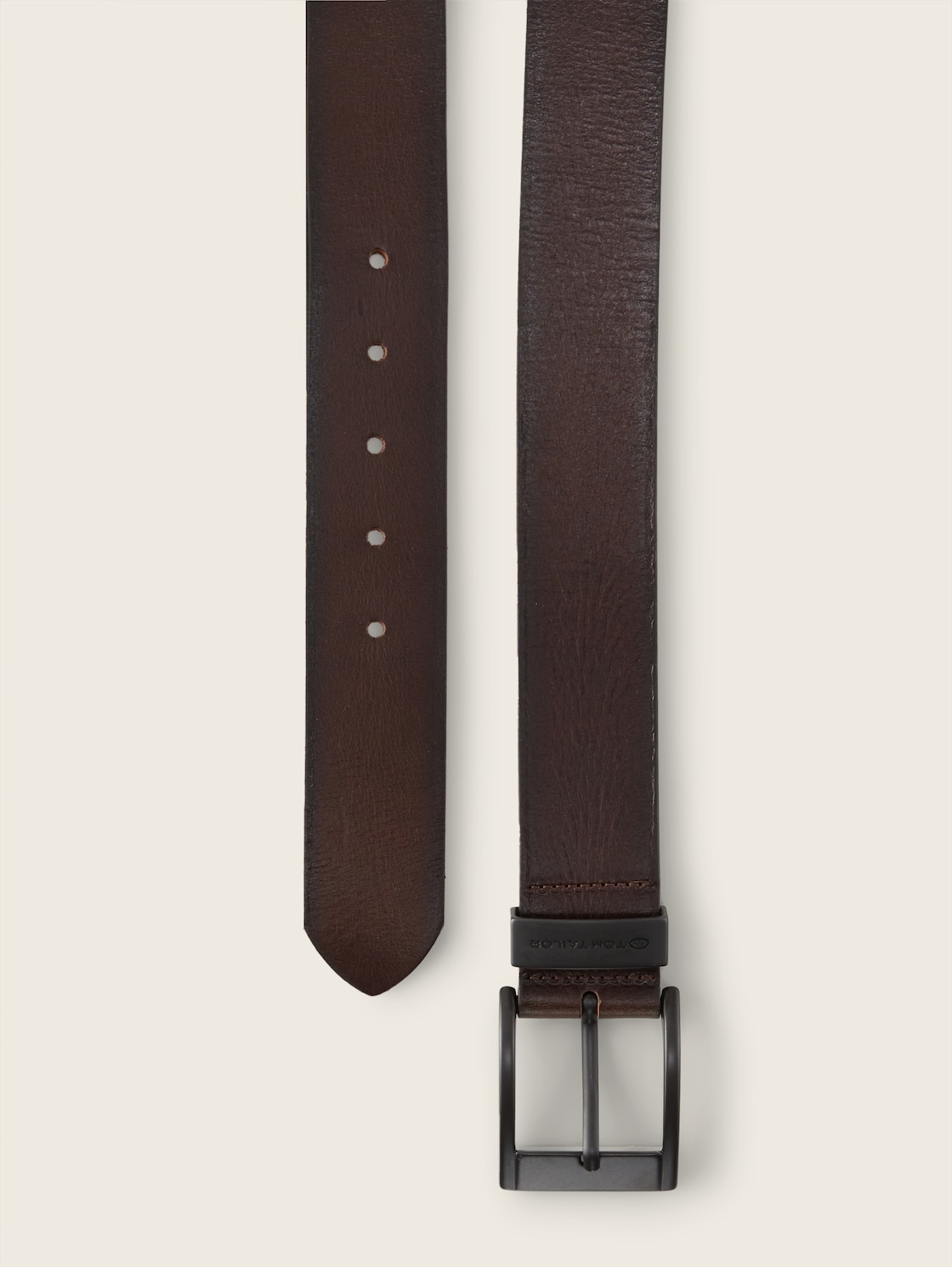 TTTHOMAS Ledergürtel mit eckiger Dornschließe - dark brown uni - Produkt-Ansicht von oben 