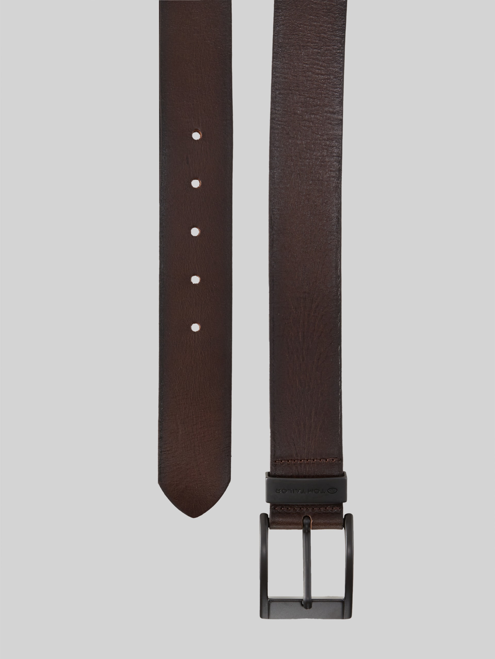 TTTHOMAS leather belt with square pin buckle - dark brown uni - Product view from top 