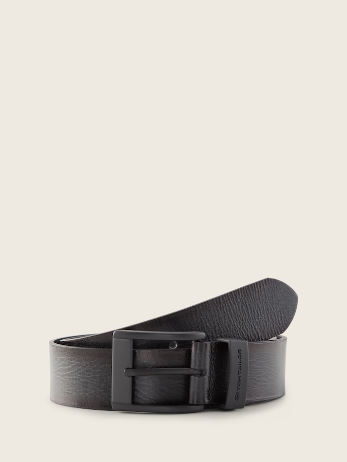 TTTHOMAS leren riem met vierkante gesp door Men, black uni