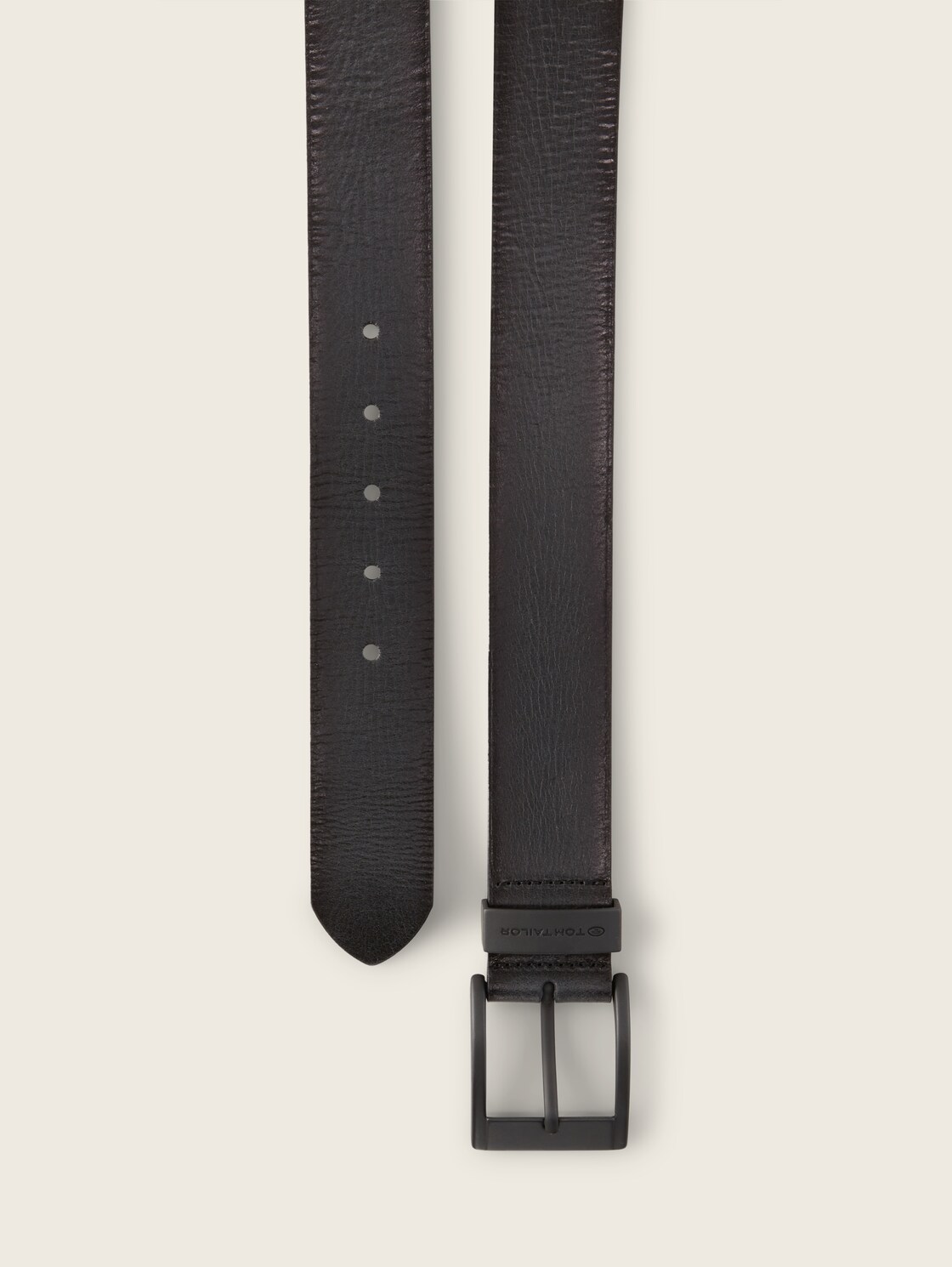 TTTHOMAS Ledergürtel mit eckiger Dornschließe - black uni - Produkt-Ansicht von oben 