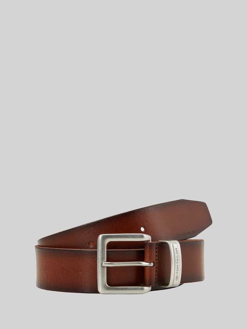 TTJACOB leather belt with square pin buckle by Men, light brown