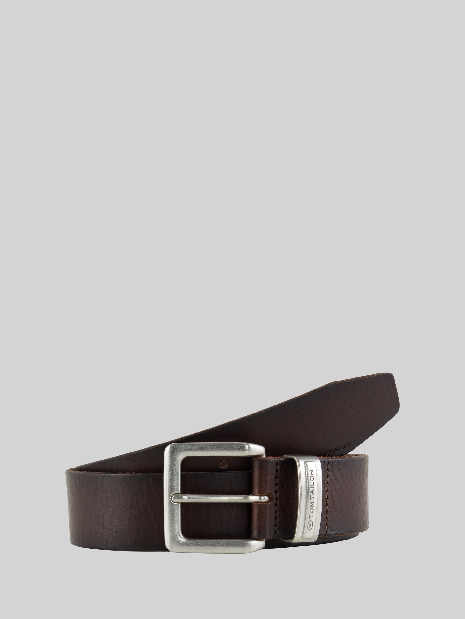 TTJACOB leather belt with square pin buckle - dark brown uni - Front product view