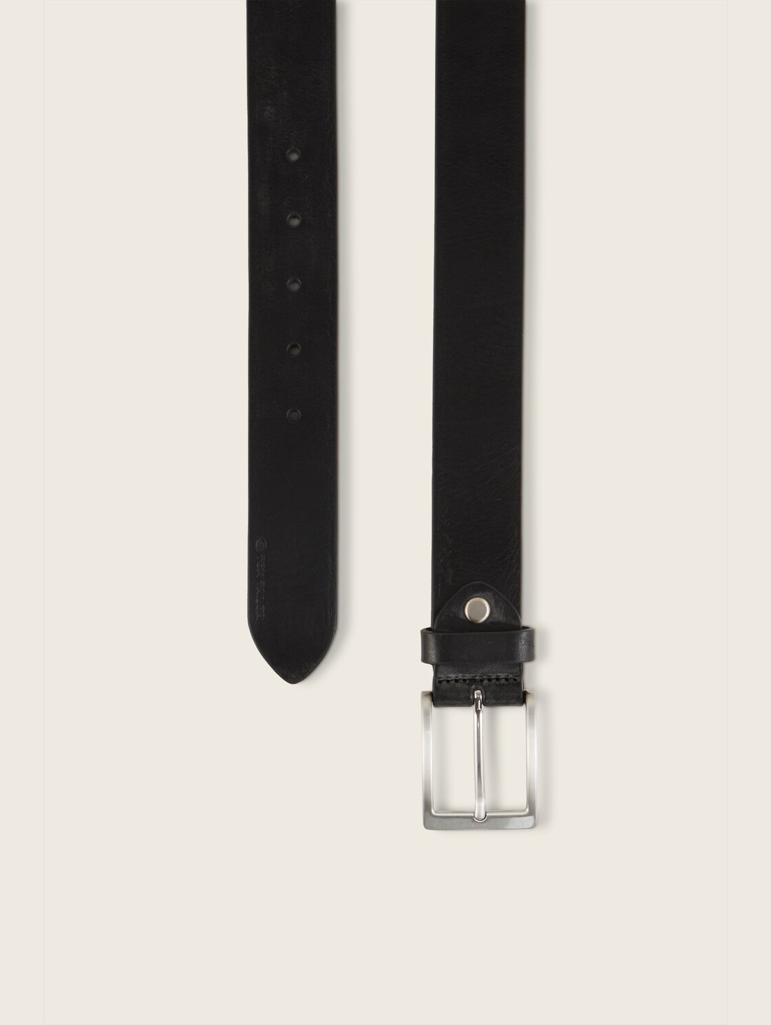 TTJADEN Ledergürtel mit eckiger Dornschließe - black uni - Produkt-Ansicht von oben 