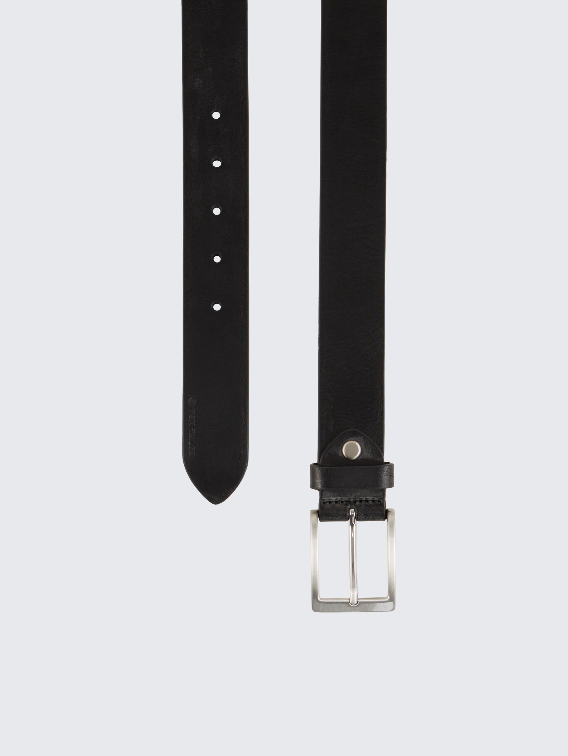 TTJADEN Ledergürtel mit eckiger Dornschließe - black uni - Produkt-Ansicht von oben 