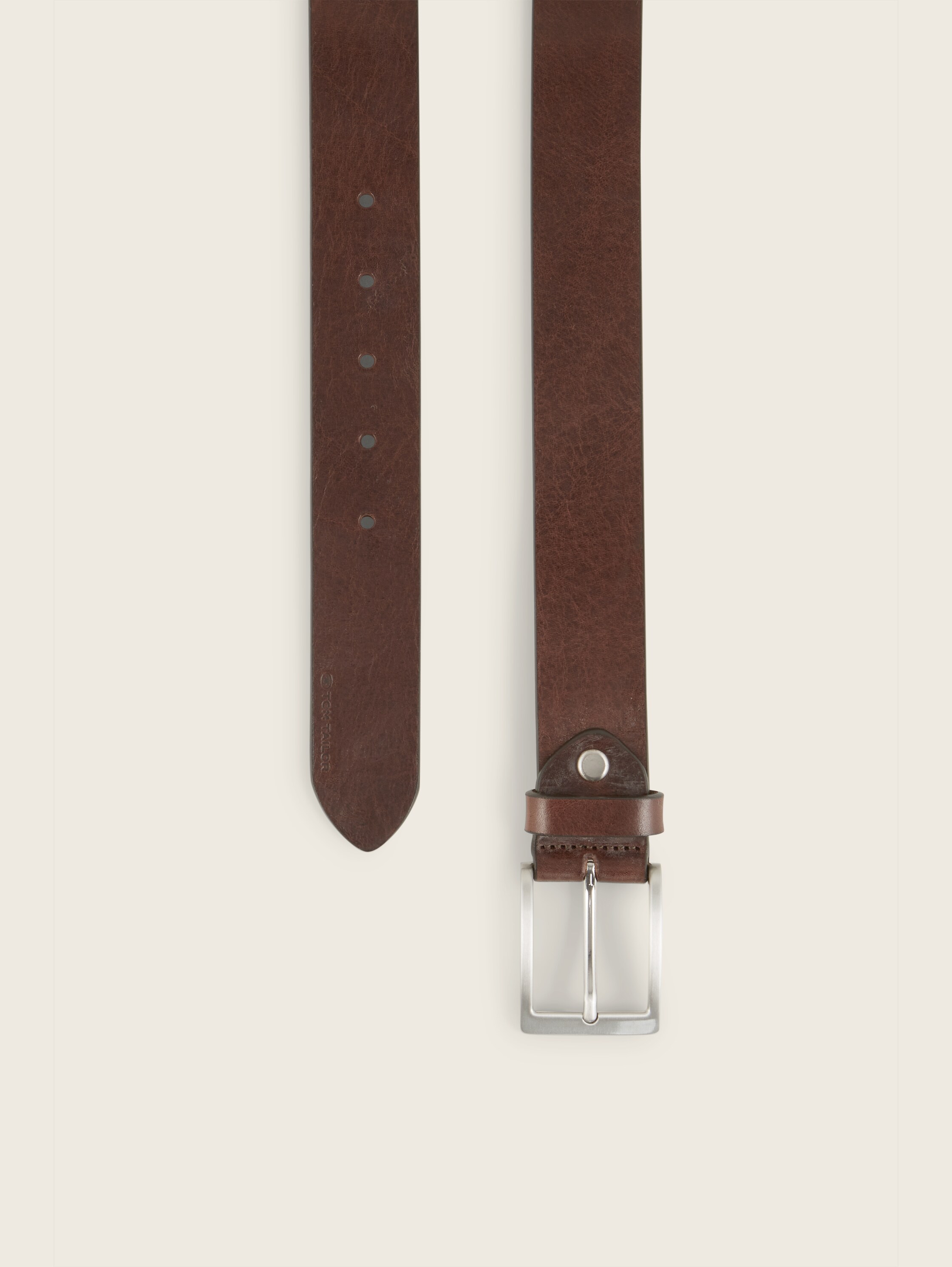 TTJADEN Ledergürtel mit eckiger Dornschließe - brown_uni - 