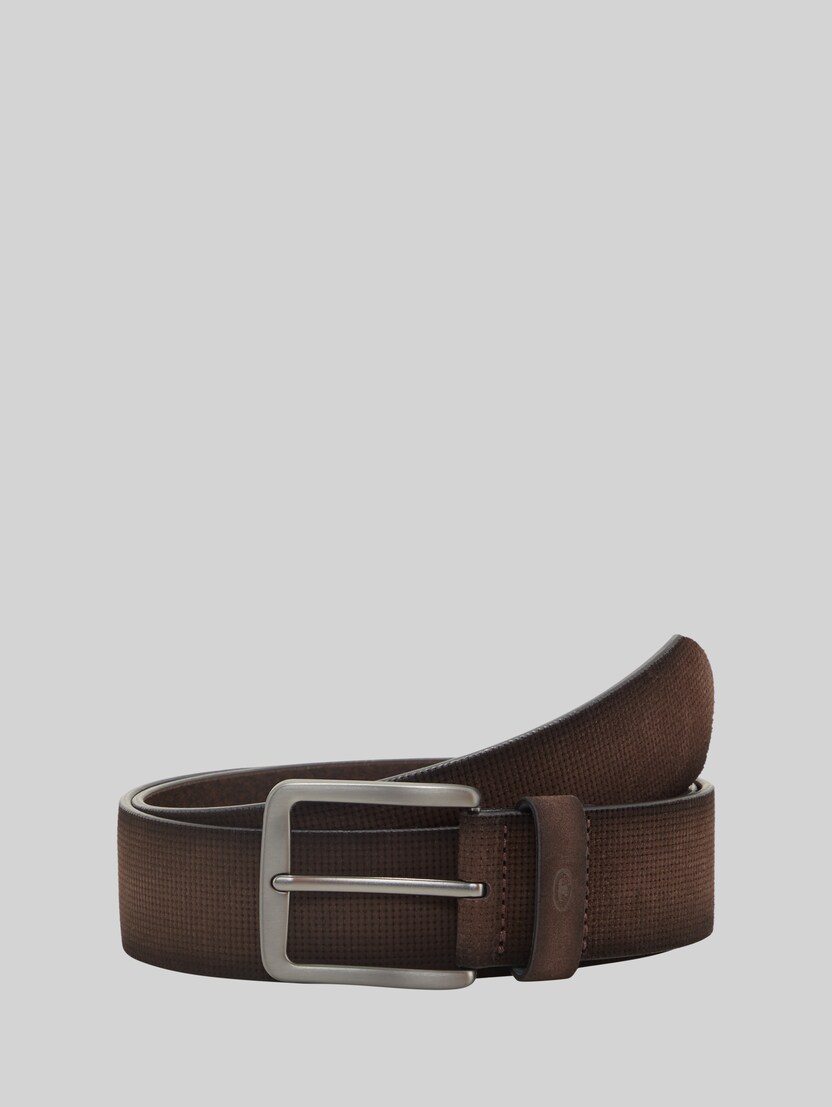 TTBART leather belt with square pin buckle by Men, dark brown uni