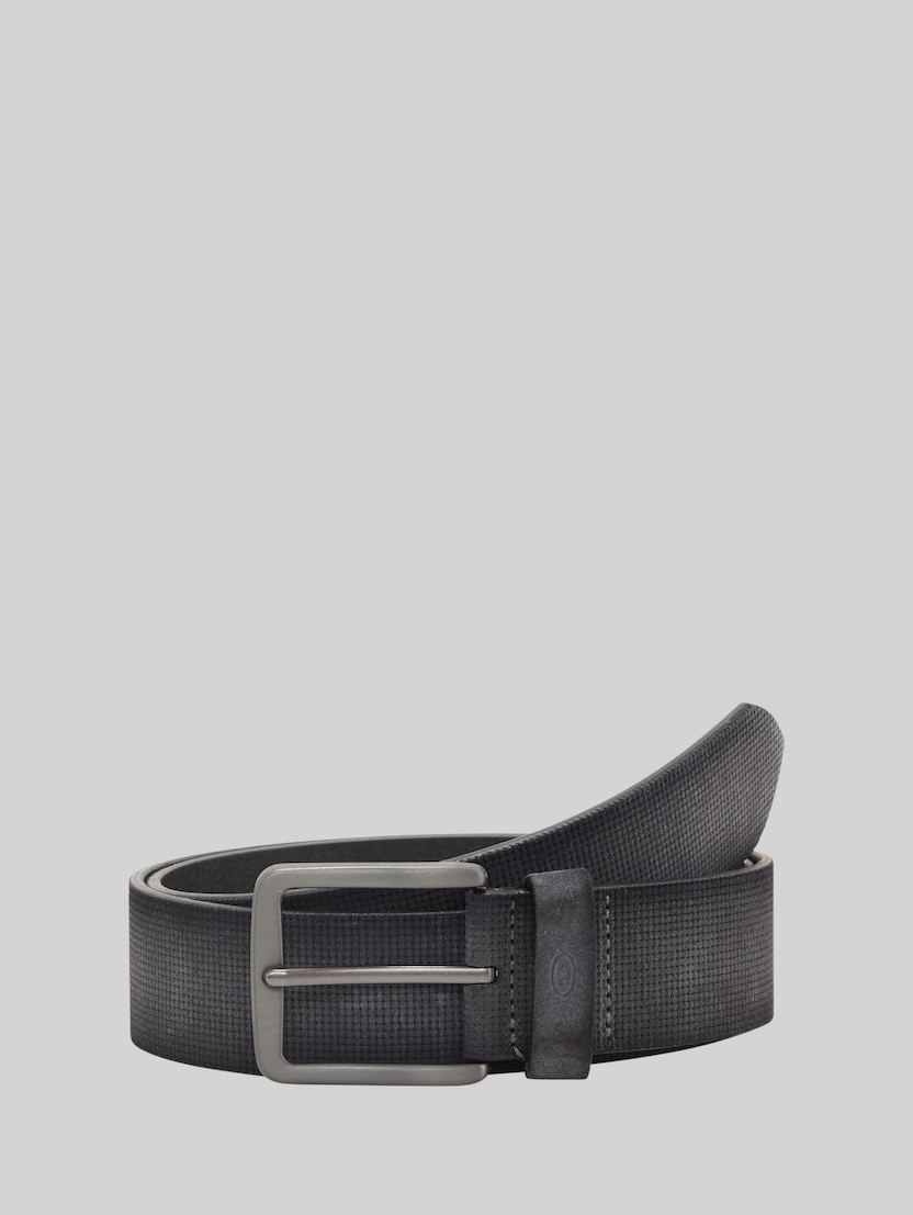 TTBART leather belt with square pin buckle by Men, grey uni