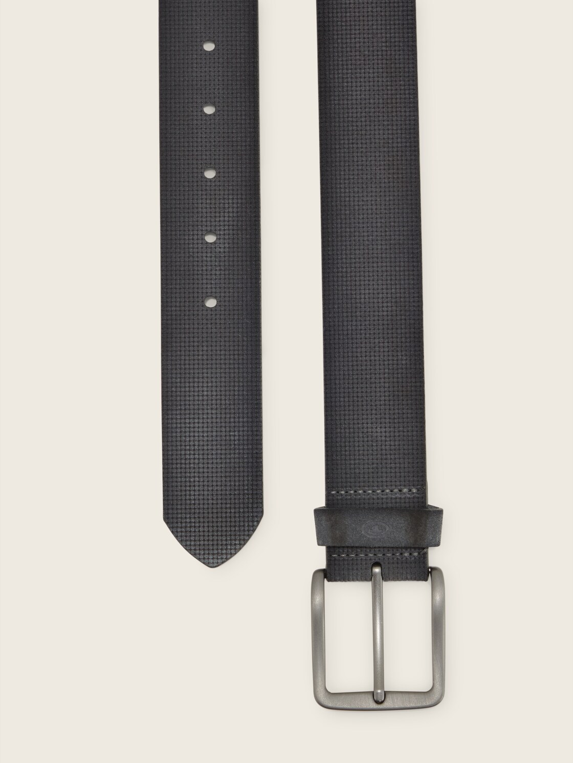 TTBART Ledergürtel mit eckiger Dornschließe - grey uni - Produkt-Ansicht von oben 