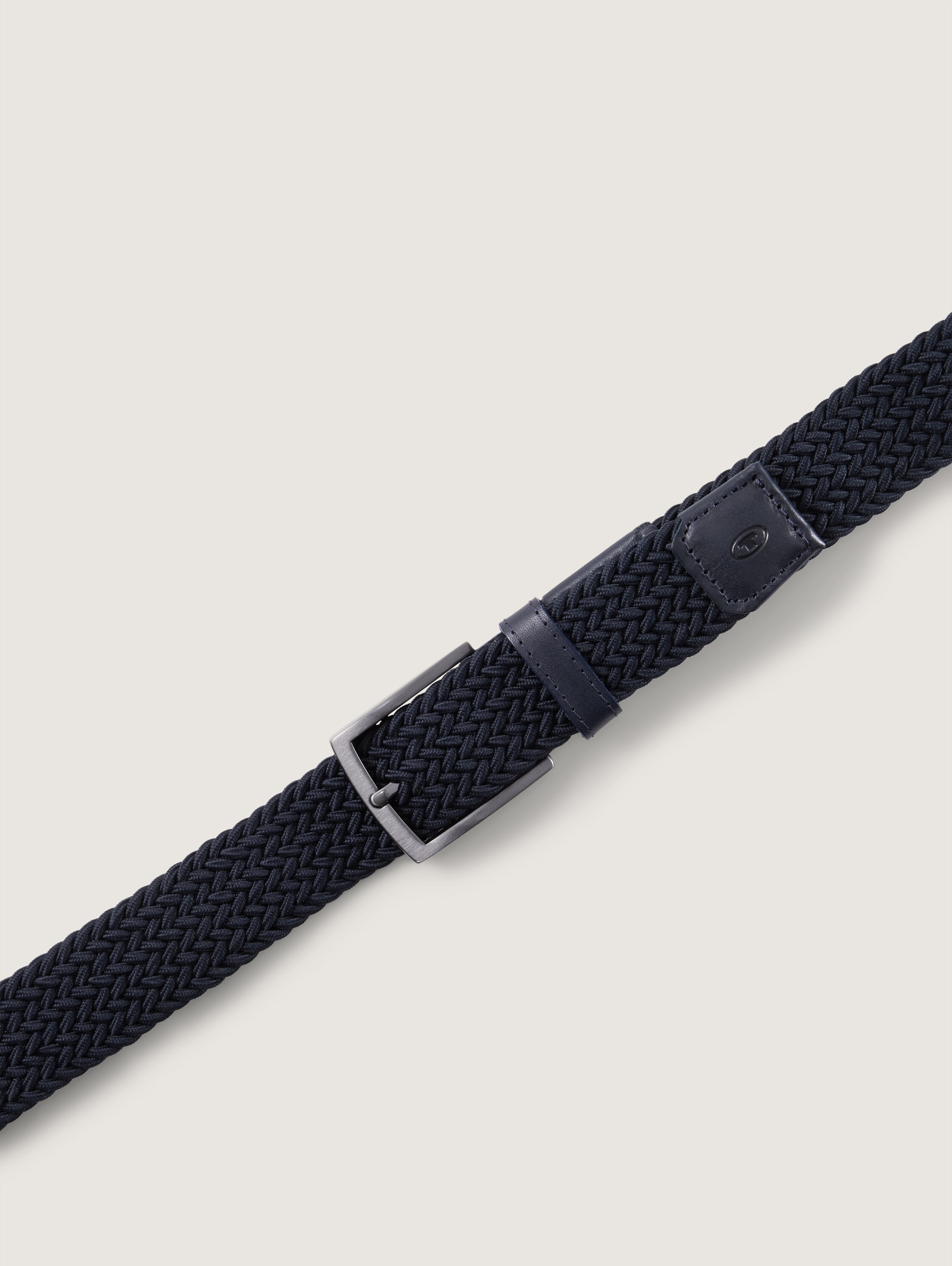 TTJAMIE elastische gevlochten riem met vierkante gesp - navy_uni - 