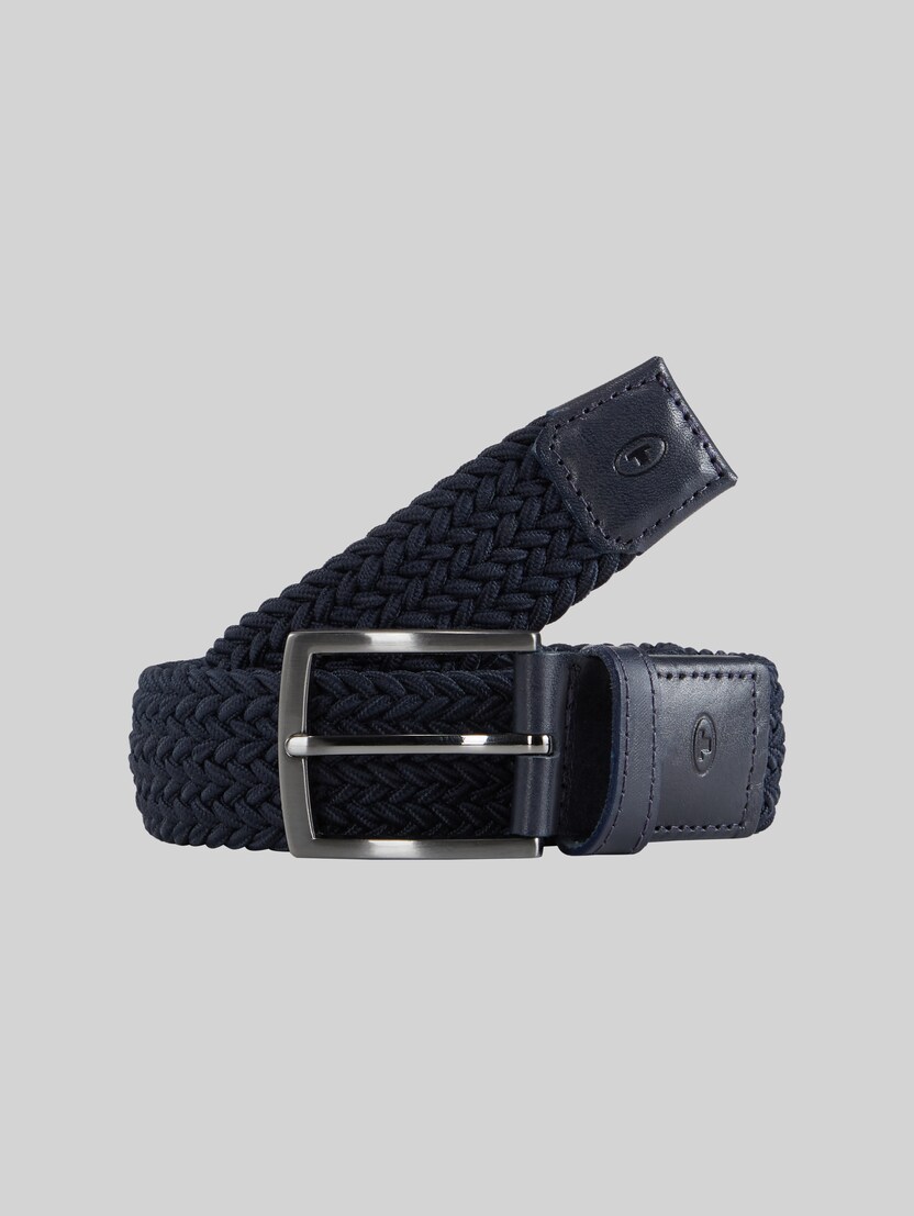 TTJAMIE elasticated braided belt with square pin buckle by Men, navy uni