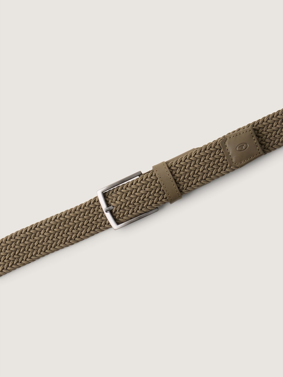 TTJAMIE Elastischer Flechtgürtel mit eckiger Dornschließe - oliv uni - Produkt-Ansicht von oben 