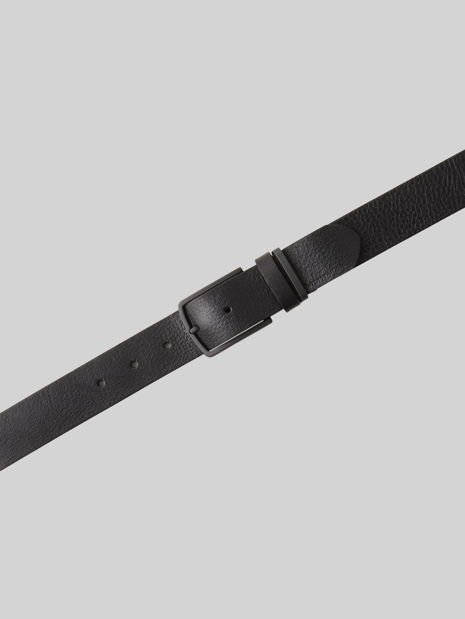 TTHENRY leather belt with square pin buckle - black uni - Product view from top 
