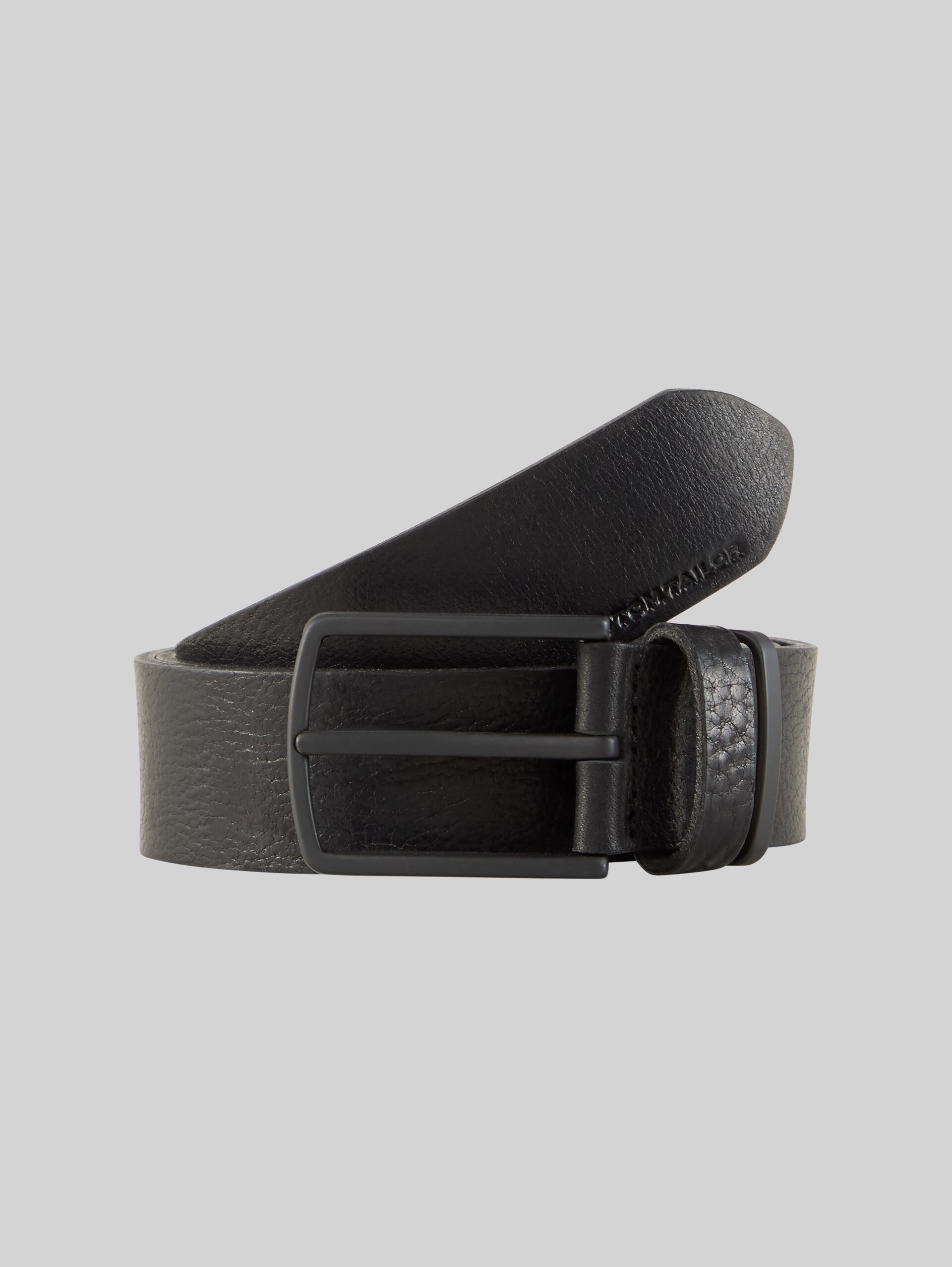 TTHENRY leather belt with square pin buckle - black uni - Front product view