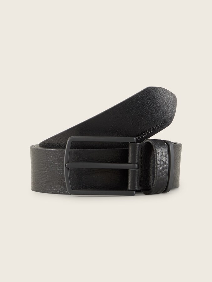 TTHENRY leren riem met vierkante gesp door Men, black uni