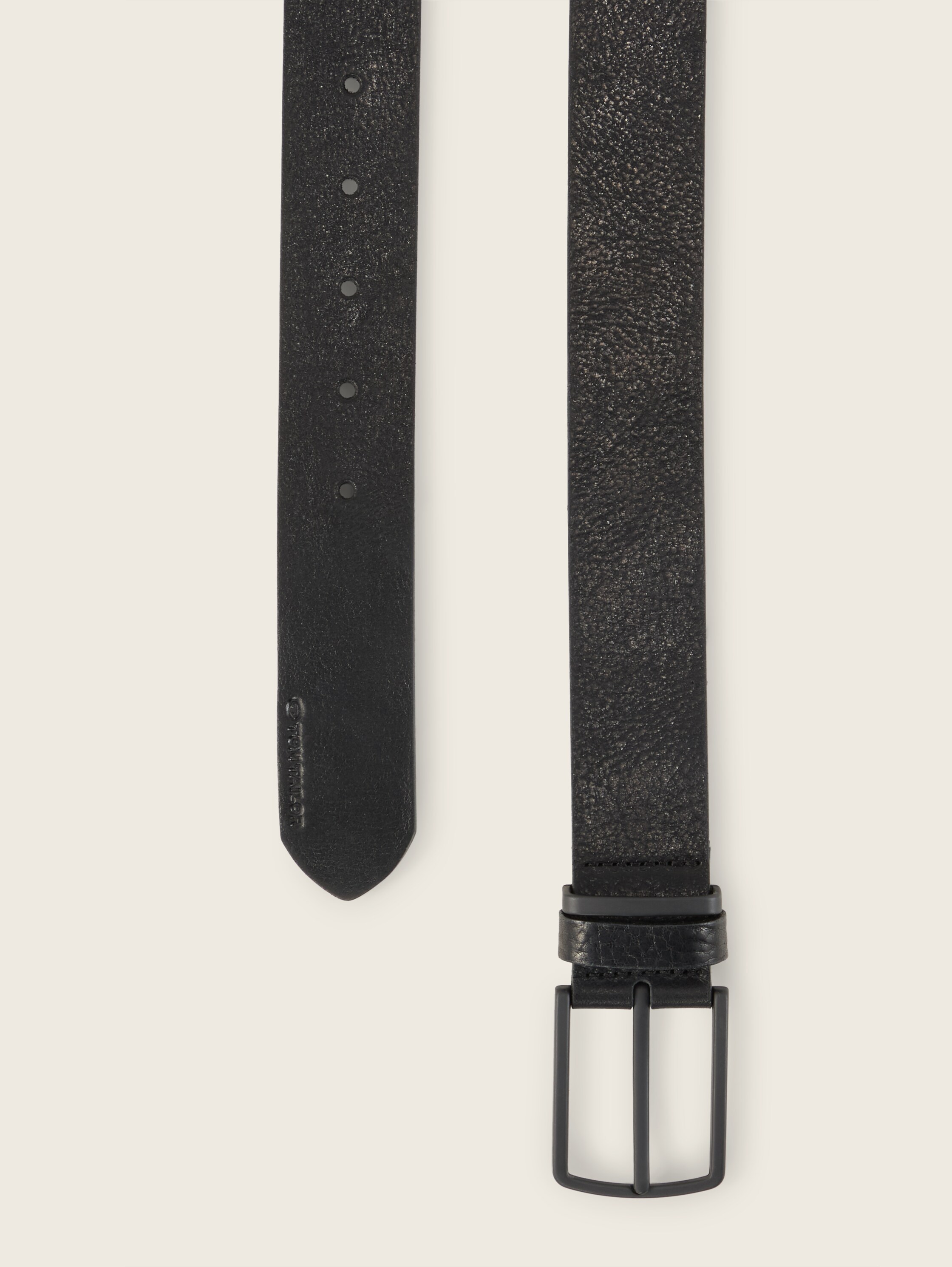TTHENRY leather belt with square pin buckle - black_uni - 