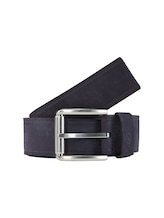 Selected, TTJAY leather belt with square pin buckle by Tom Tailor, blue