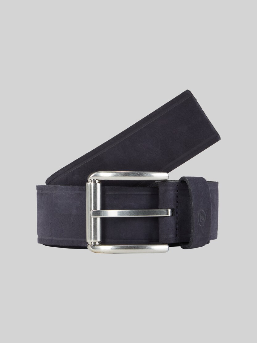 TTJAY leather belt with square pin buckle by Men, dark navy