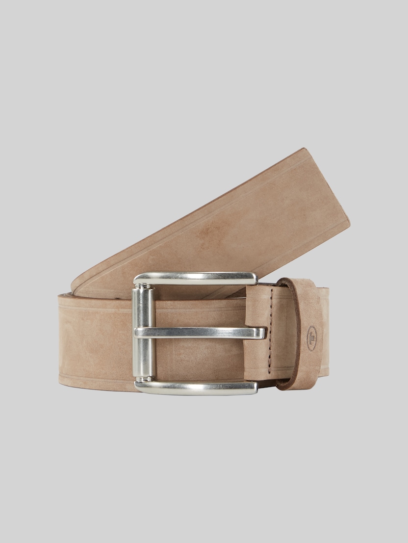 TTJAY leather belt with square pin buckle by Men, taupe uni