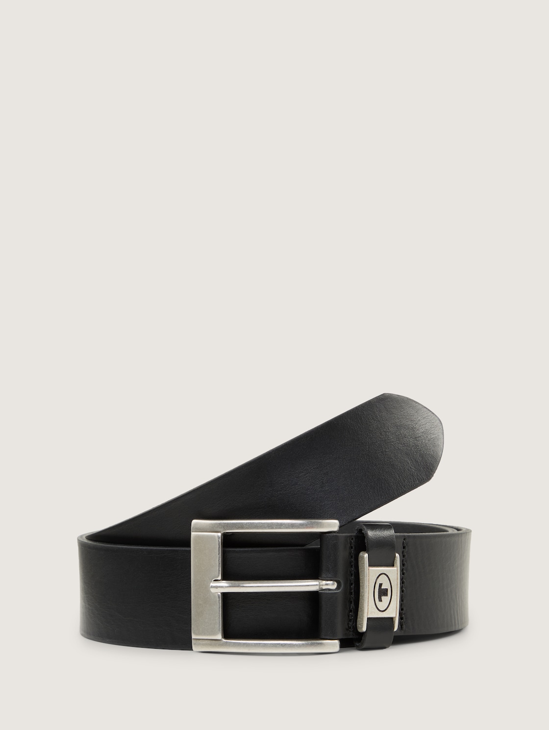 TTNATHAN leather belt with square pin buckle - black uni - Front product view