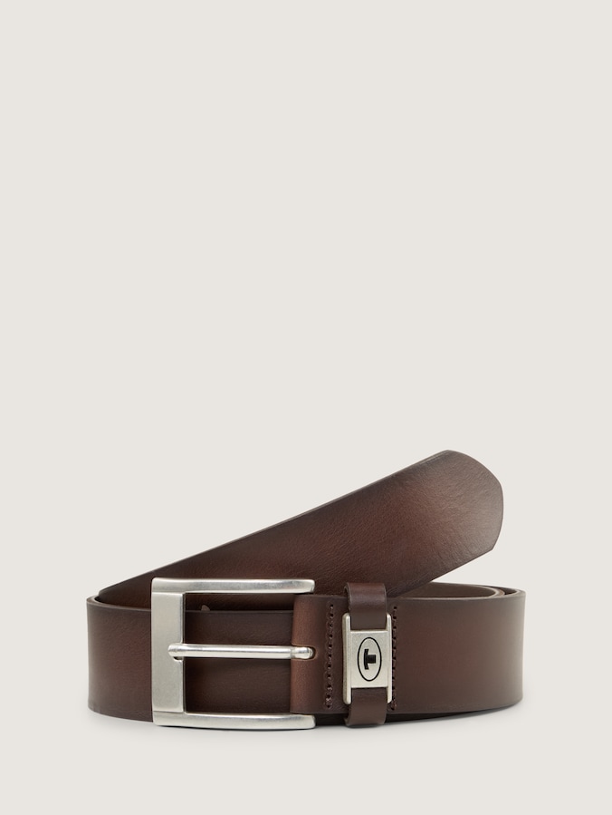 TTNATHAN Ledergürtel mit eckiger Dornschließe von Men, brown uni