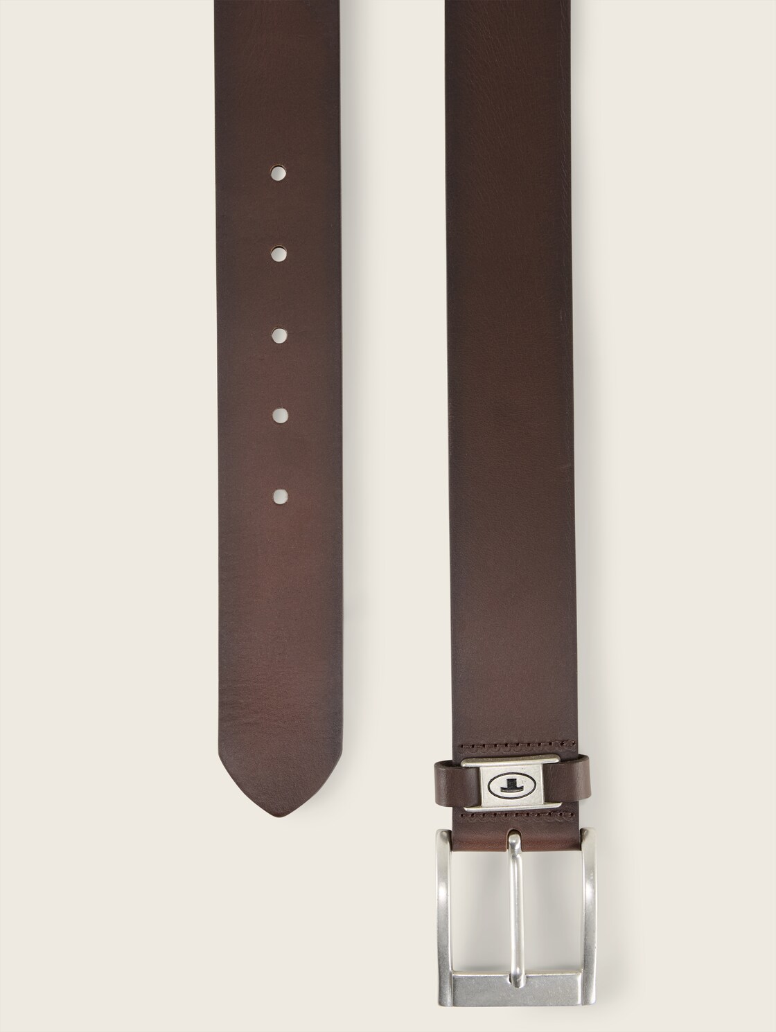 TTNATHAN Ledergürtel mit eckiger Dornschließe - brown uni - Produkt-Ansicht von oben 