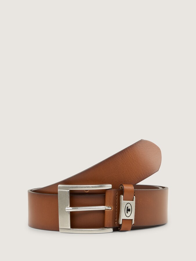 TTNATHAN Ledergürtel mit eckiger Dornschließe von Men, light brown uni