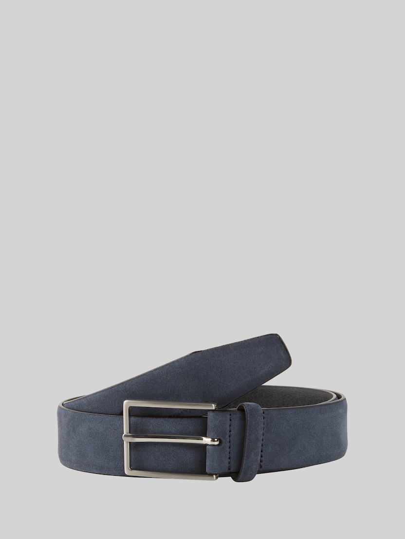 TTLOGAN suede belt with square pin buckle by Men, navy uni