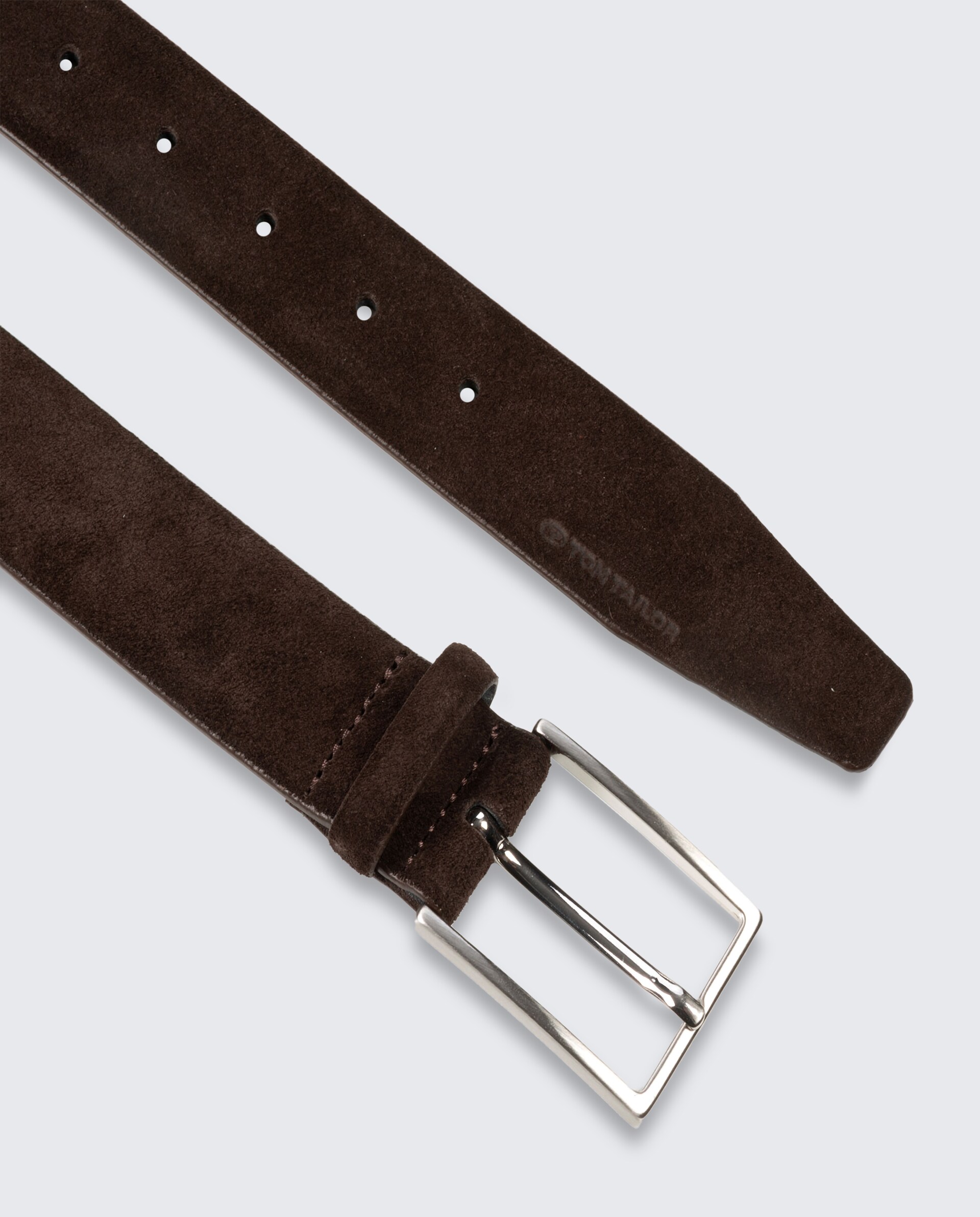 TTLOGAN suede belt with square pin buckle - dark brown uni - Product view from top 