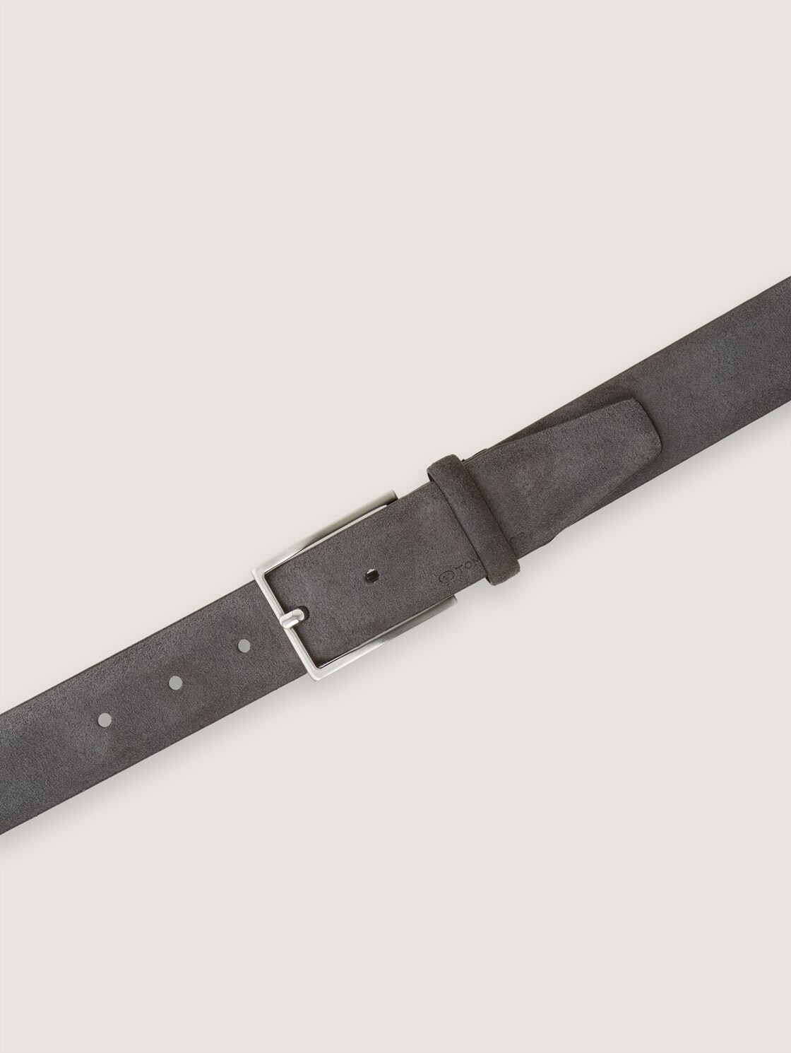 TTLOGAN Velourledergürtel mit eckiger Dornschließe - grey uni - Produkt-Ansicht von oben 