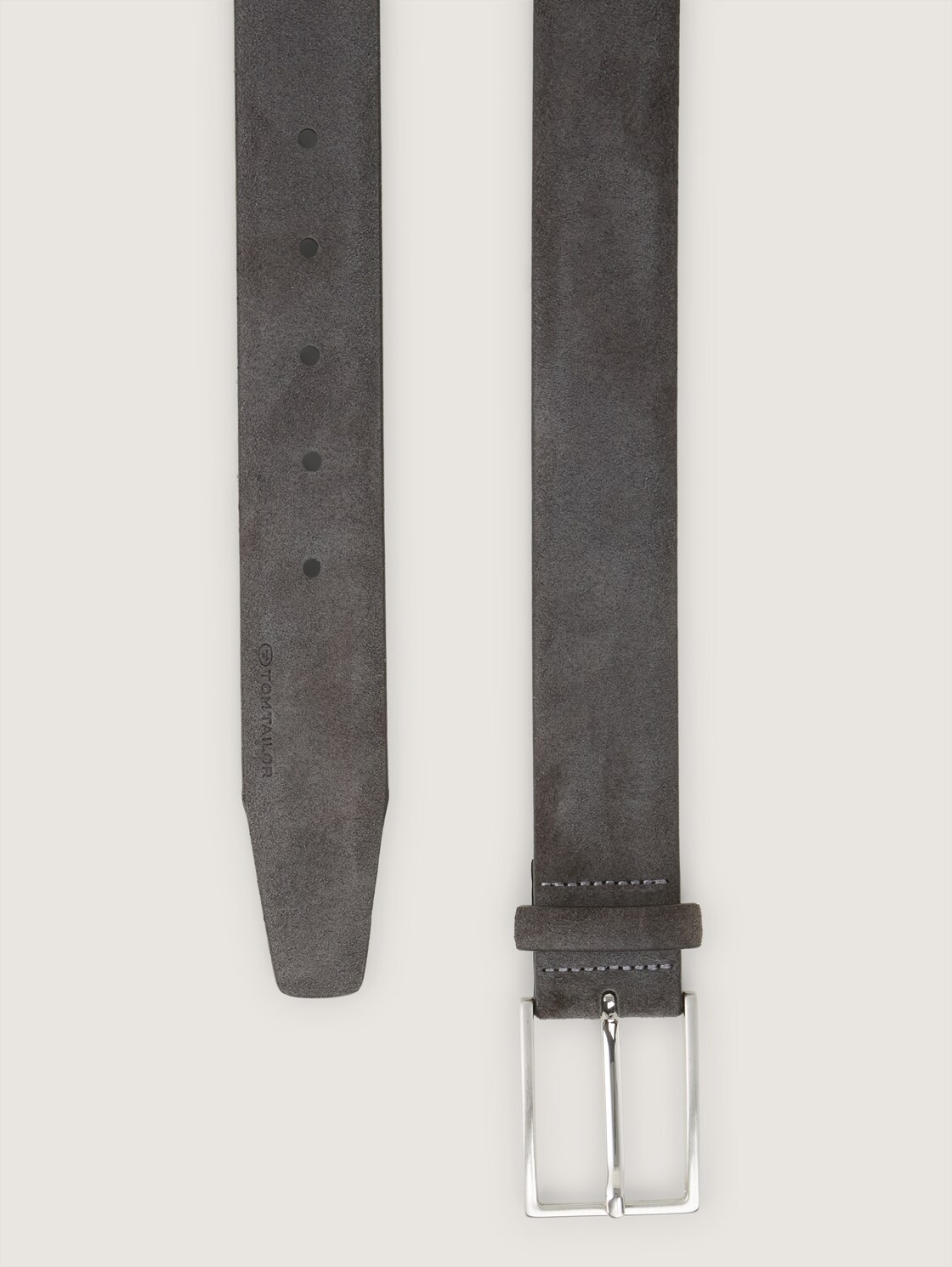 TTLOGAN Velourledergürtel mit eckiger Dornschließe - grey uni - Produkt-Ansicht von oben 