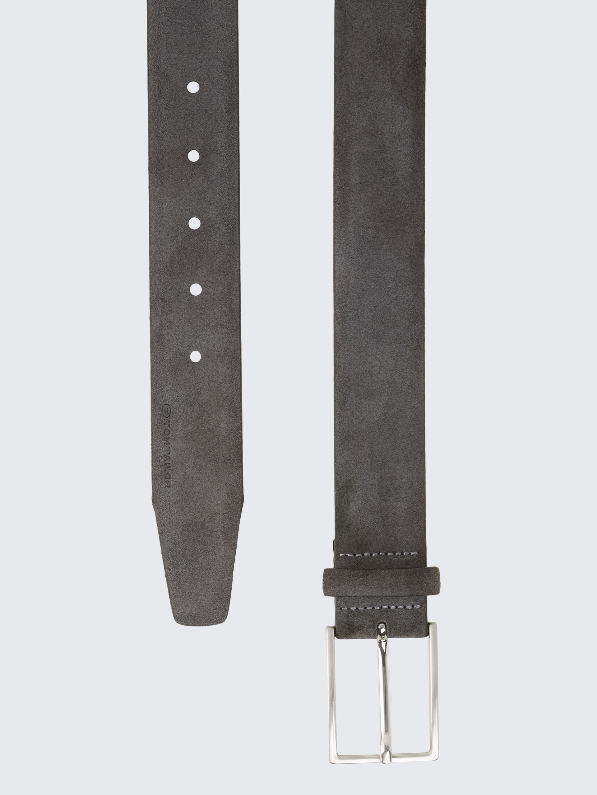 TTLOGAN suede belt with square pin buckle - grey uni - Product view from top 