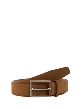 Not Selected, TTLOGAN suede belt with square pin buckle by , brown