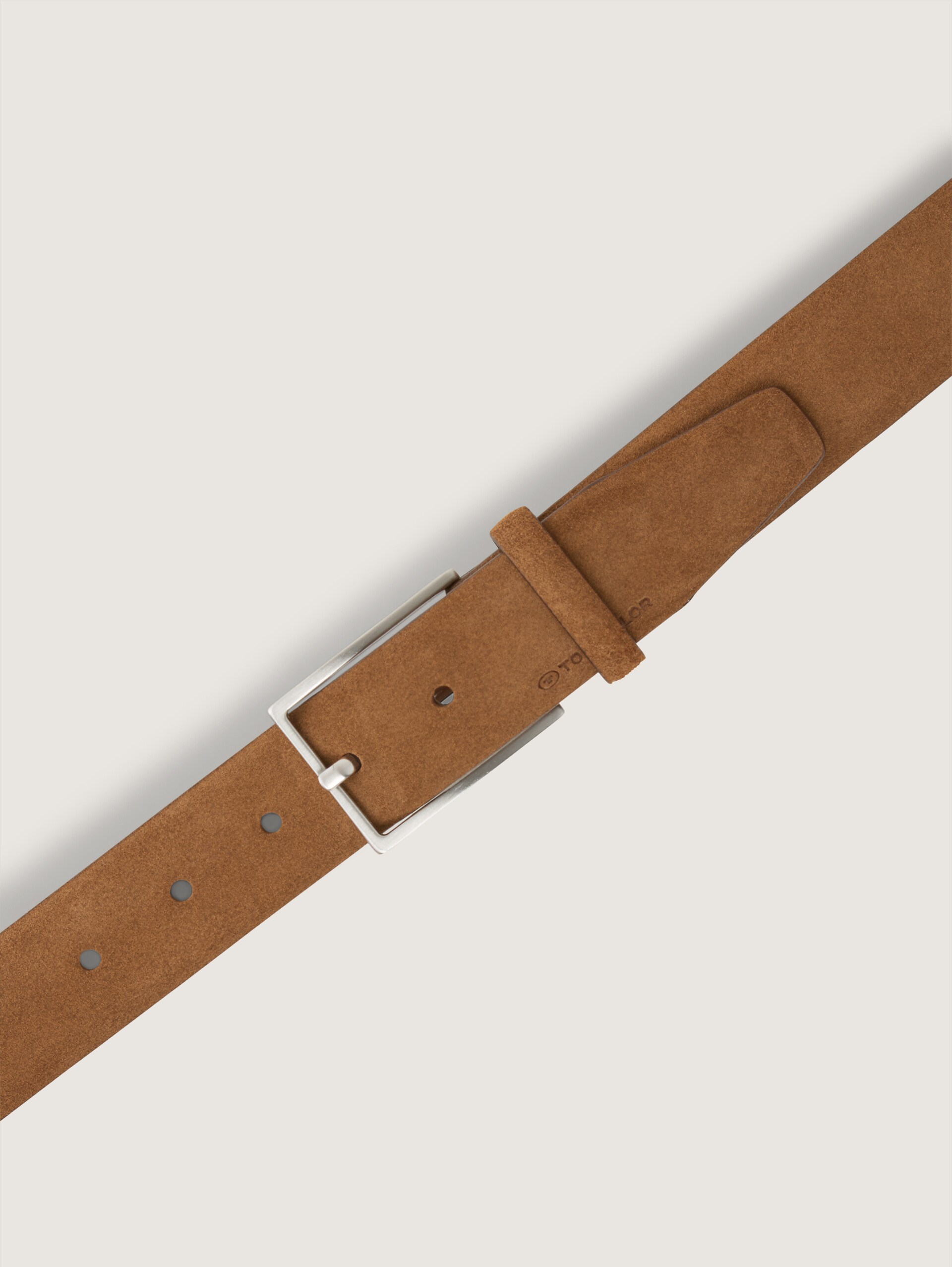 TTLOGAN suède riem met vierkante gesp - cognac uni - Bovenaanzicht product 