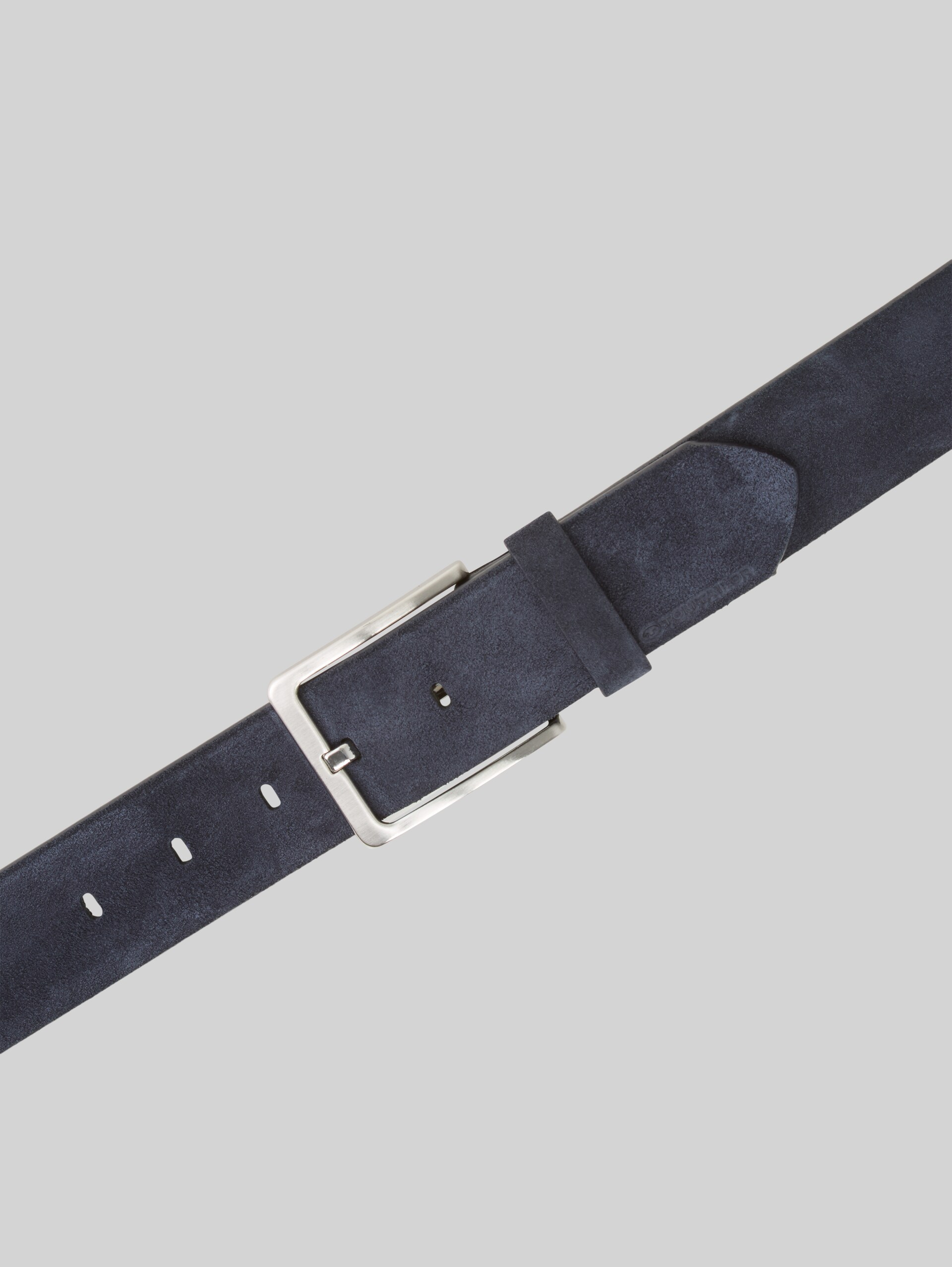 TTGEORGE suede belt with square pin buckle - navy uni - Product view from top 