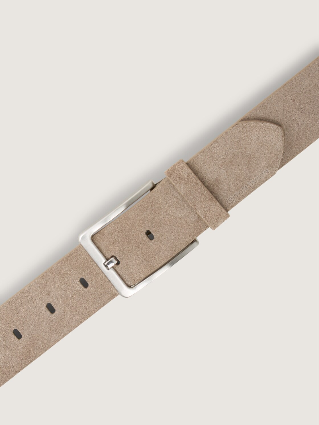 TTGEORGE Velourledergürtel mit eckiger Dornschließe - taupe uni - Produkt-Ansicht von oben 