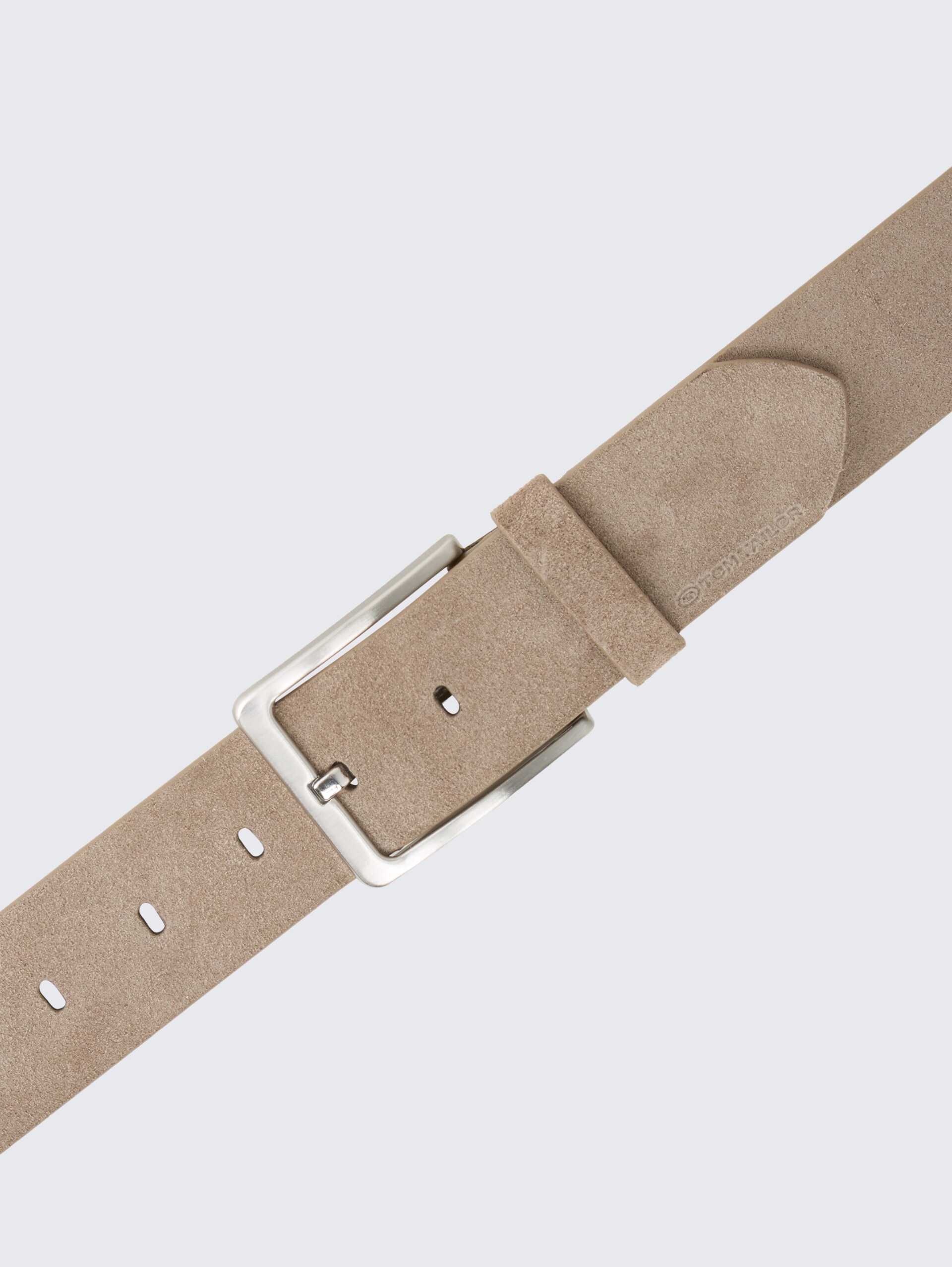 TTGEORGE Velourledergürtel mit eckiger Dornschließe - taupe uni - Produkt-Ansicht von oben 