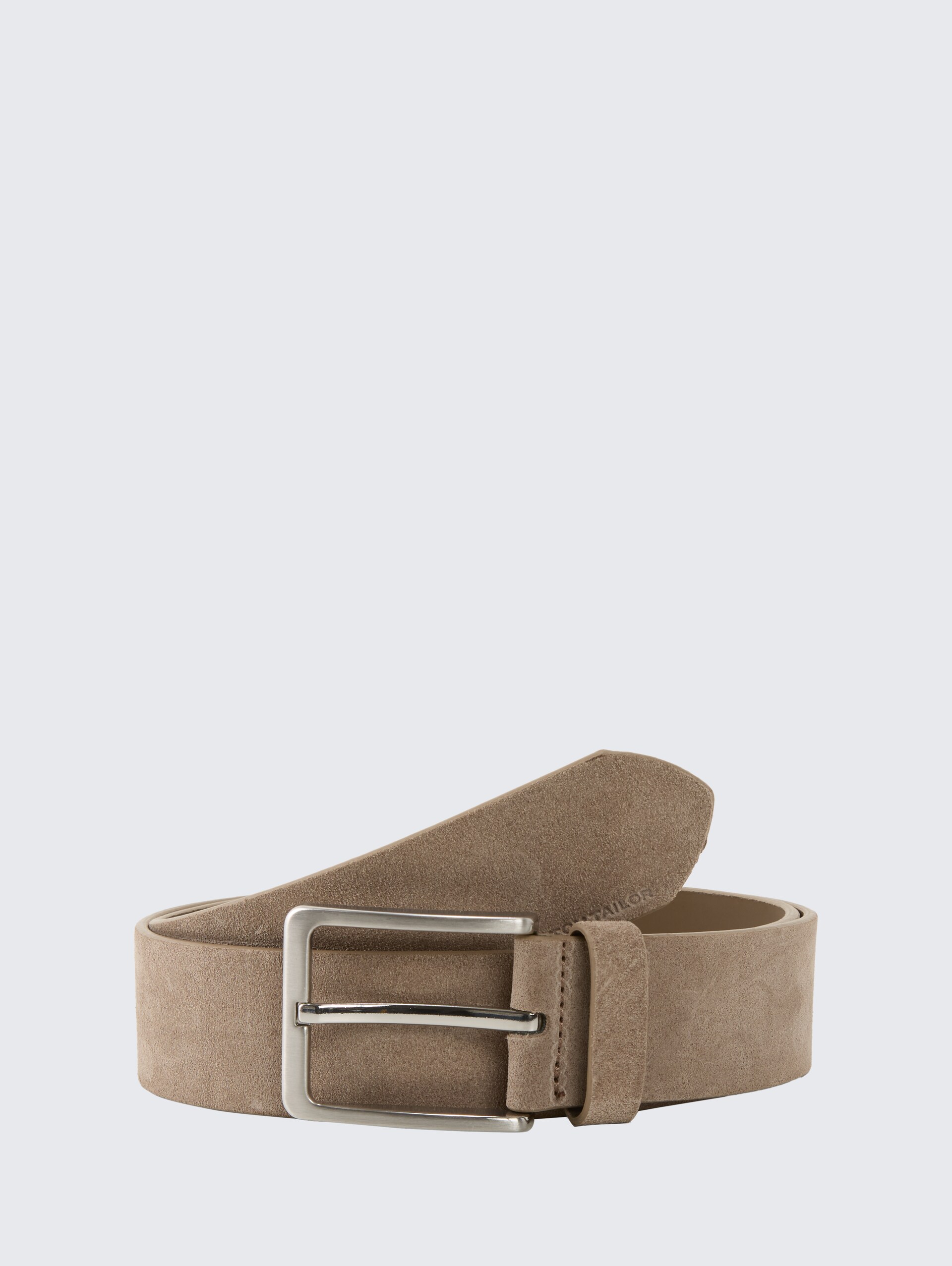 TTGEORGE Velourledergürtel mit eckiger Dornschließe - taupe uni - Vorder-Produkt-Ansicht