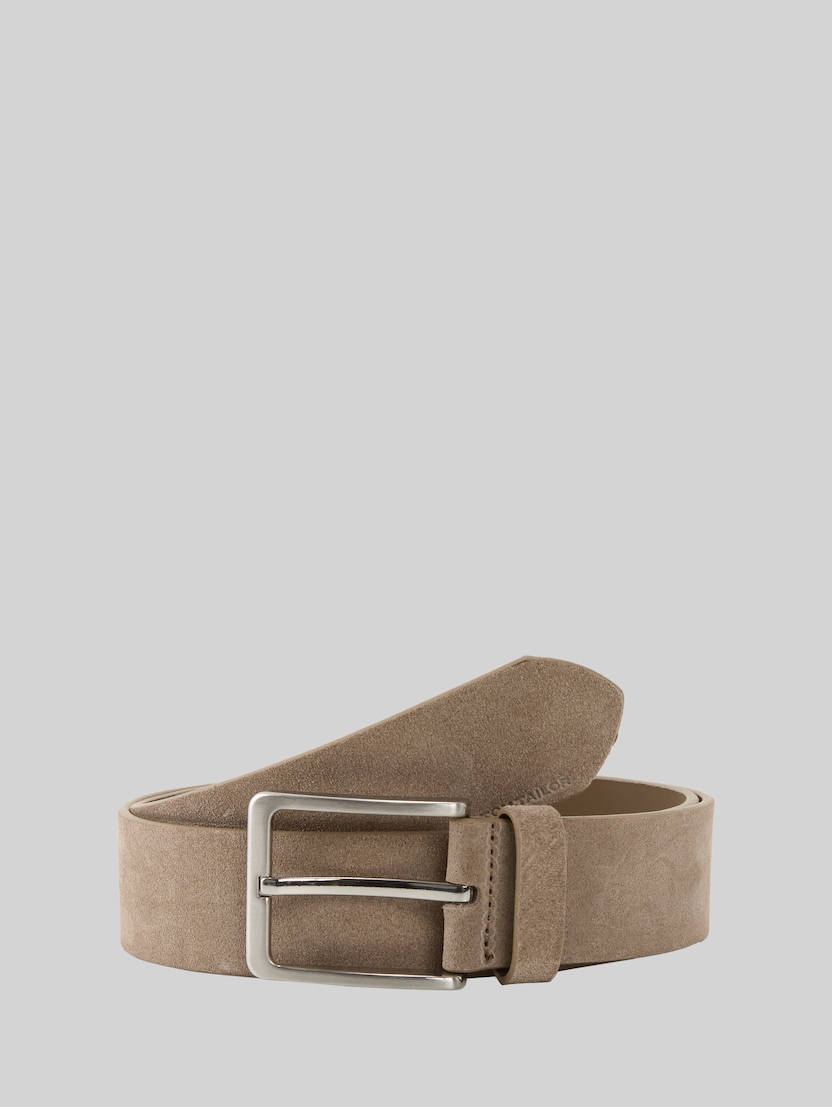 TTGEORGE suede belt with square pin buckle by Men, taupe uni