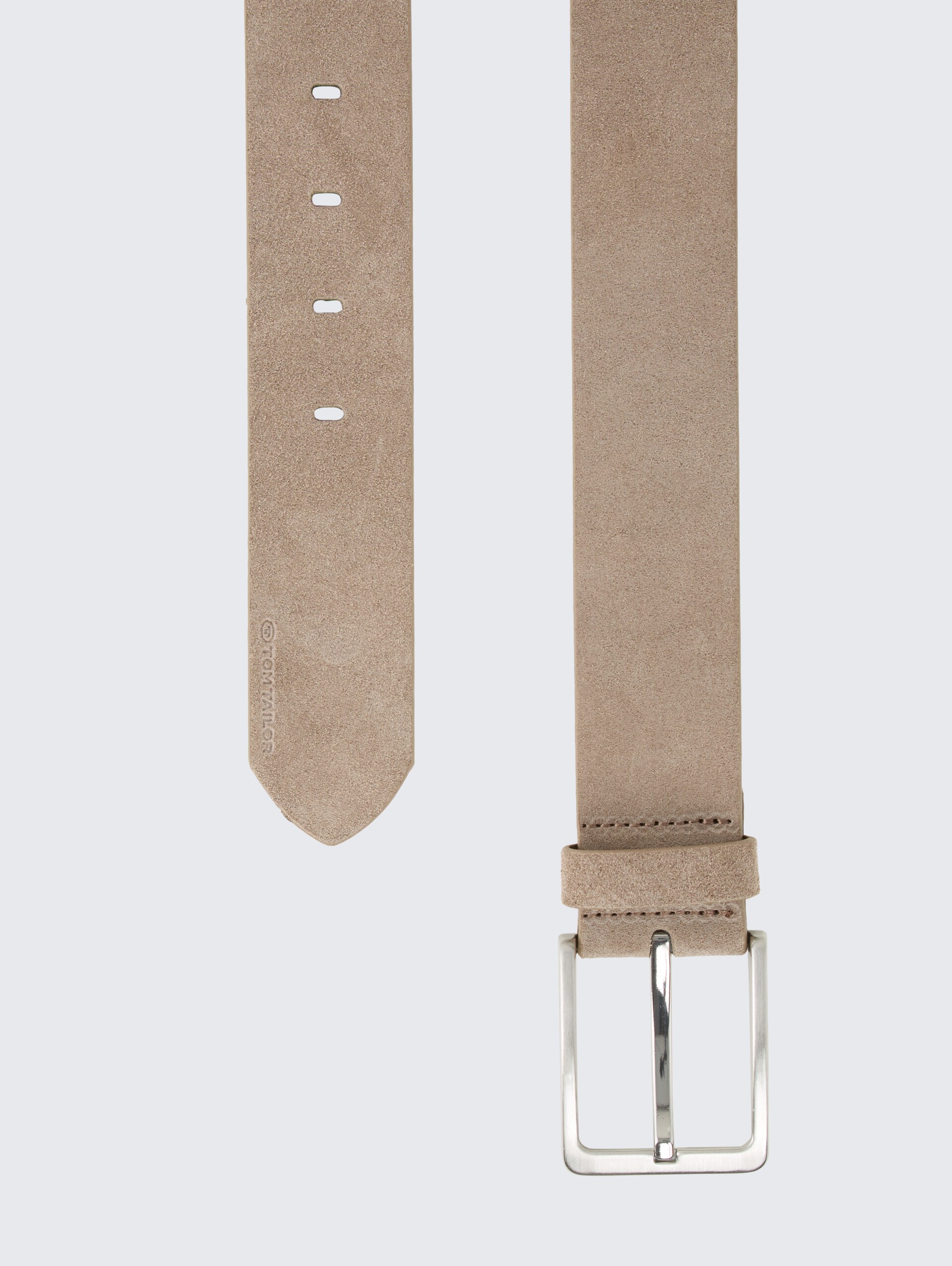TTGEORGE Velourledergürtel mit eckiger Dornschließe - taupe uni - Produkt-Ansicht von oben 