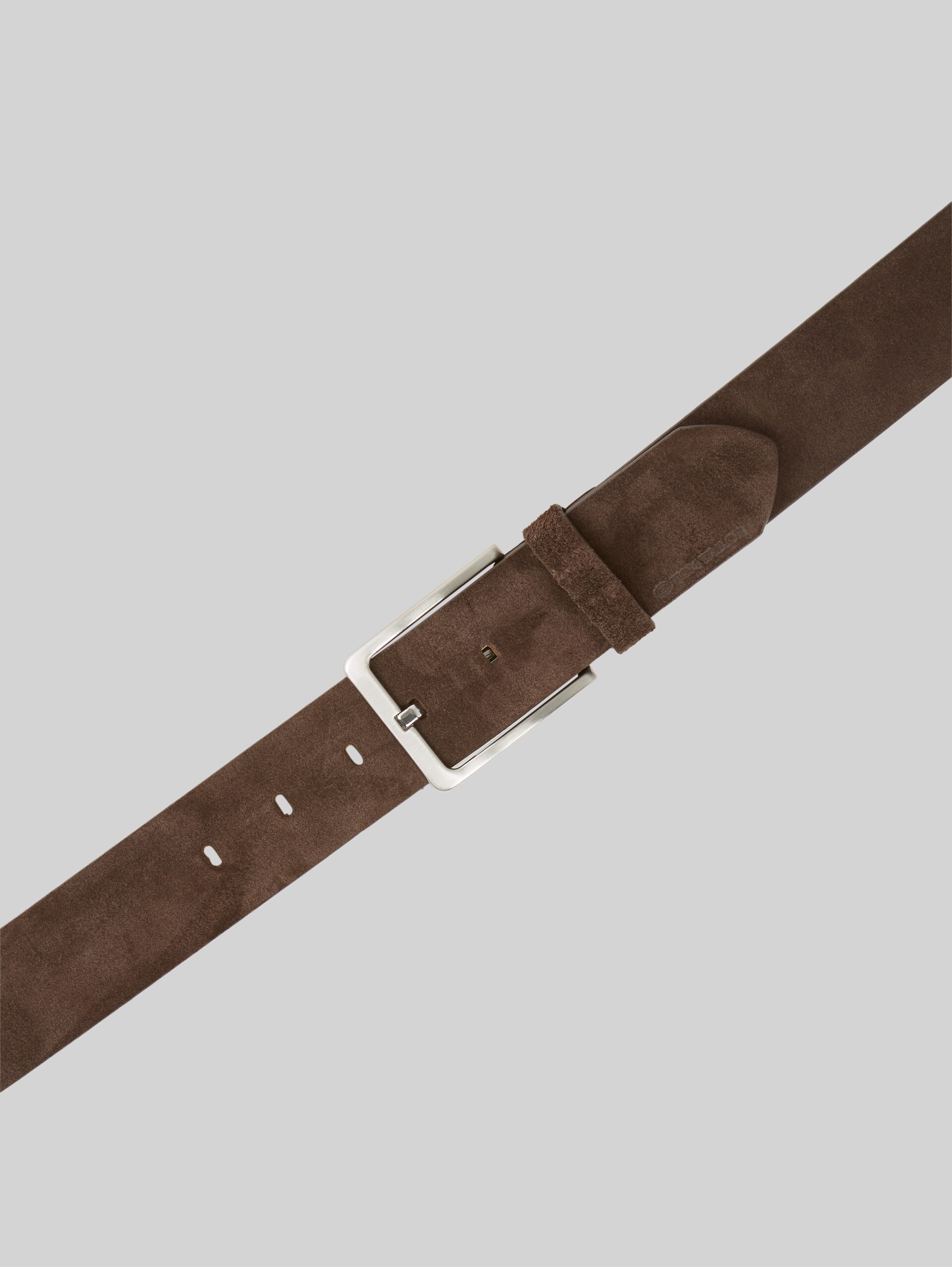 TTGEORGE suede belt with square pin buckle - brown uni - Product view from top 
