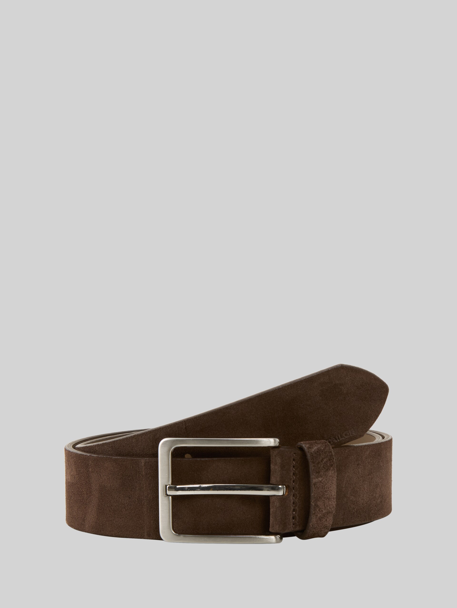 TTGEORGE suede belt with square pin buckle - brown uni - Front product view