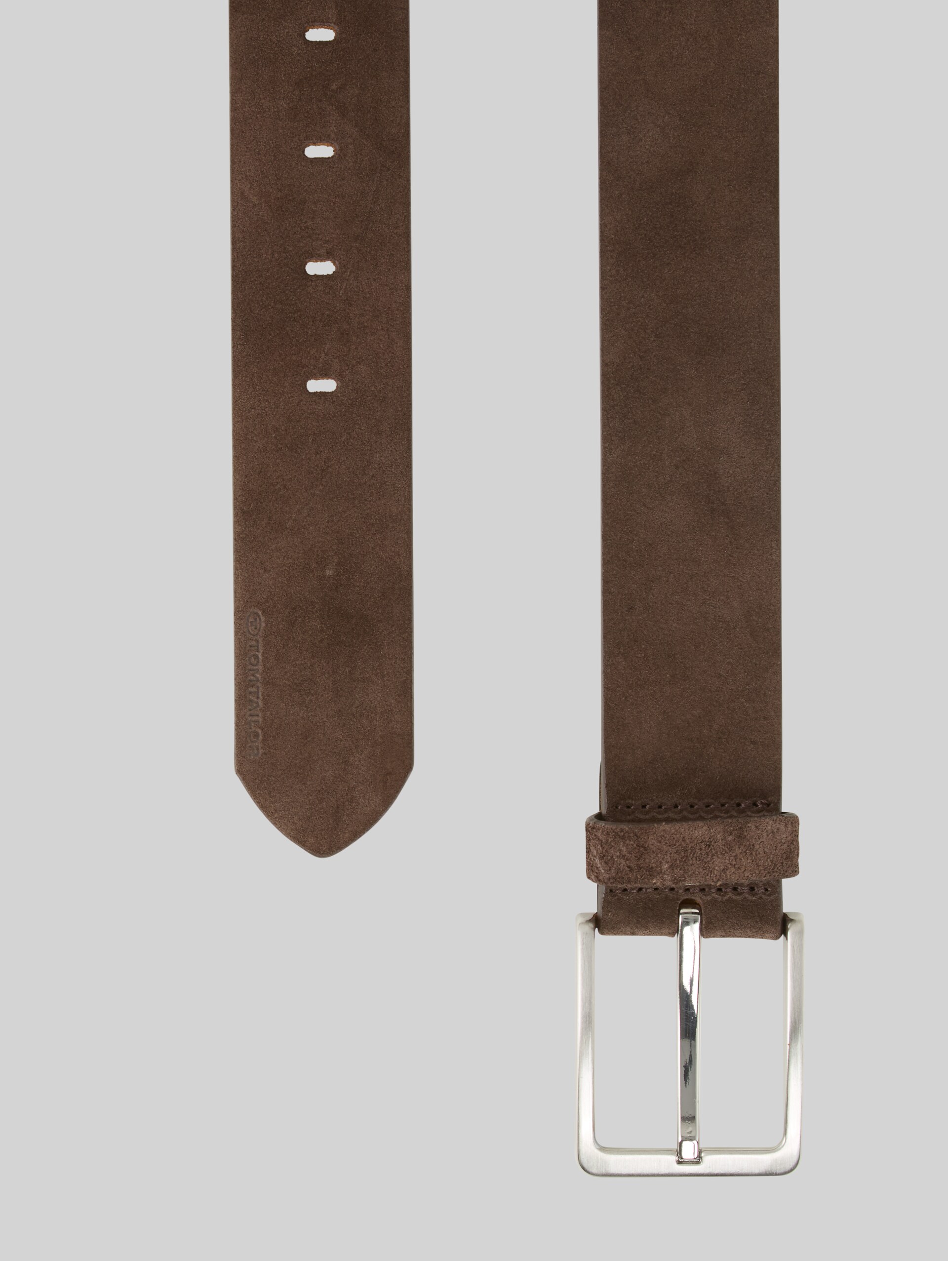 TTGEORGE suede belt with square pin buckle - brown uni - Product view from top 