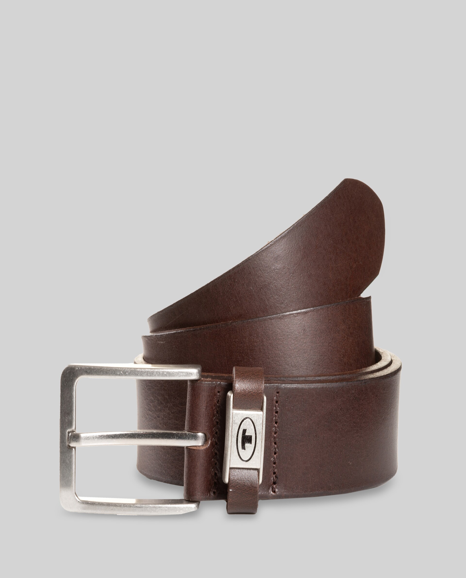 TTCOREY leather belt with square buckle - brown uni - Front product view