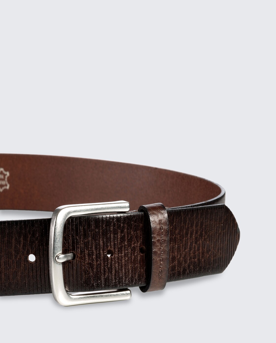 TTROY Ledergürtel mit abgerundeter Dornschließe - dark brown uni - Produkt-Ansicht von oben 