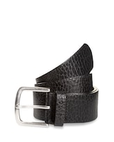 Not Selected, TTROY Leather Belt with Rounded Buckle by , black
