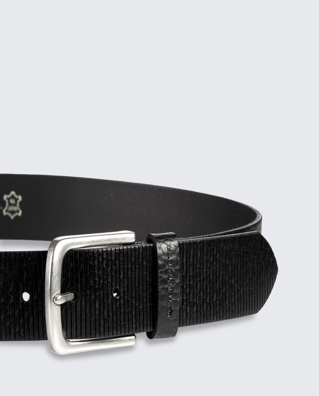 TTROY Ledergürtel mit abgerundeter Dornschließe - black uni - Produkt-Ansicht von oben 