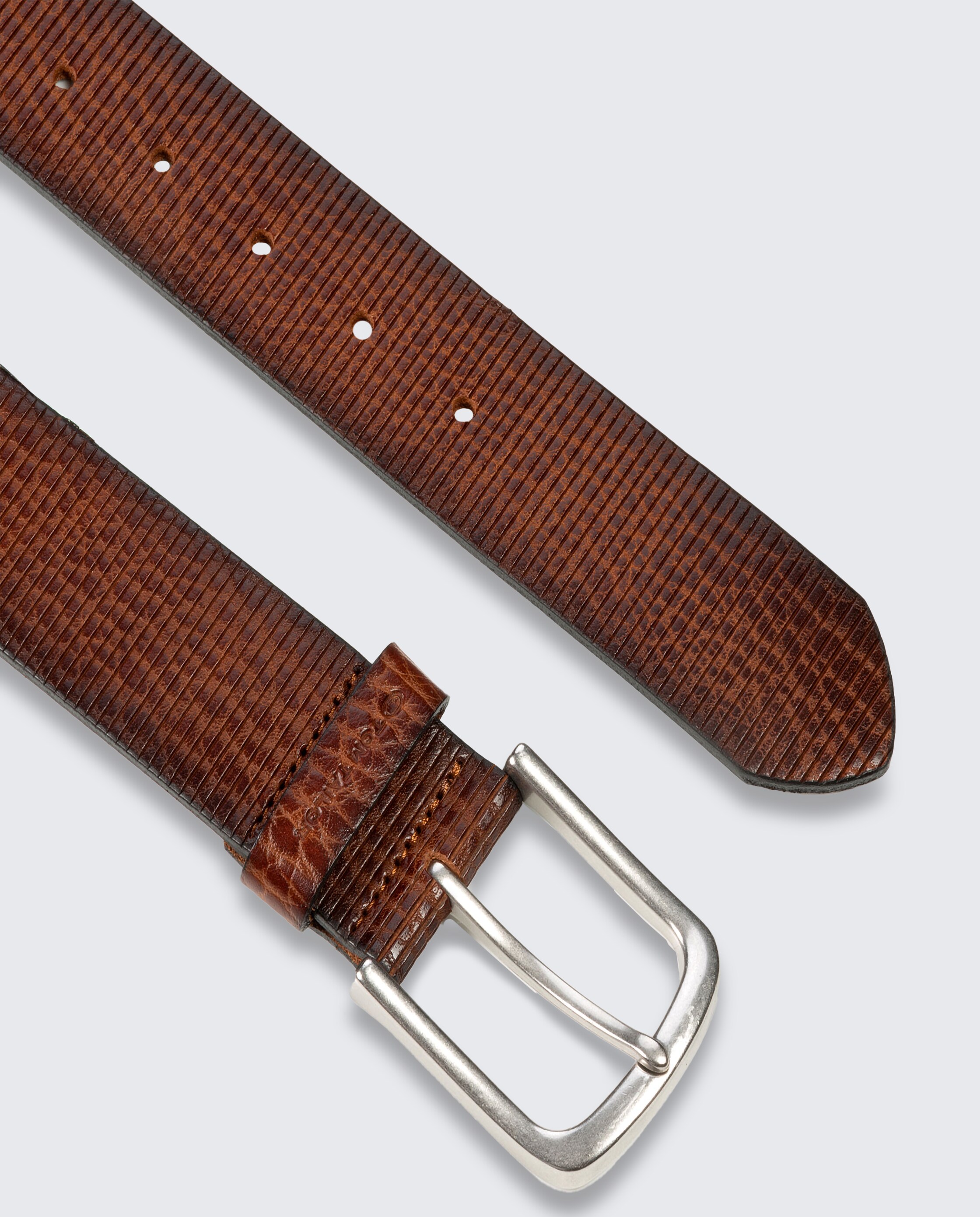 TTROY Ledergürtel mit abgerundeter Dornschließe - cognac_uni - 