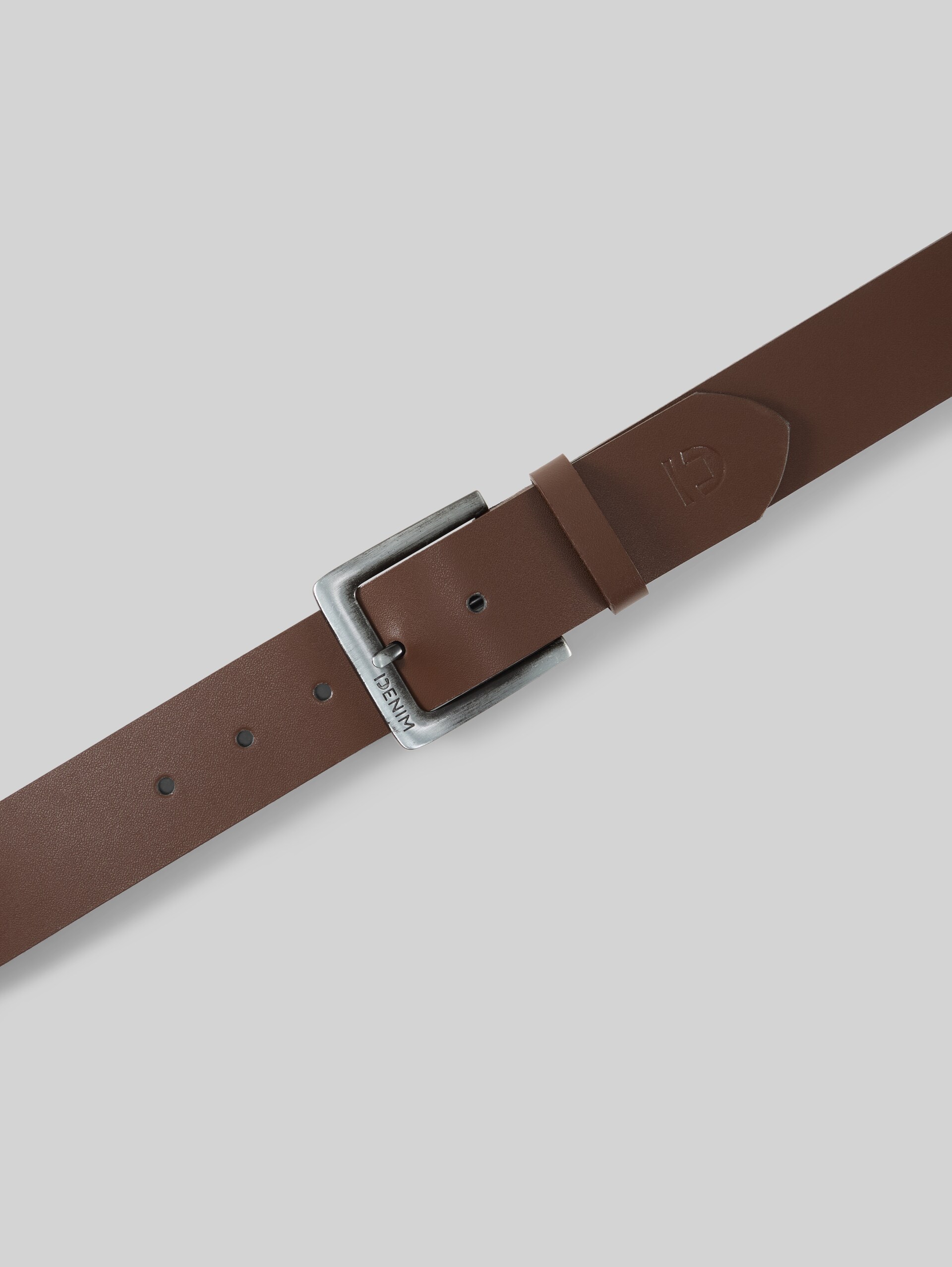 TTSAM leather belt with square pin buckle - brown uni - Product view from top 