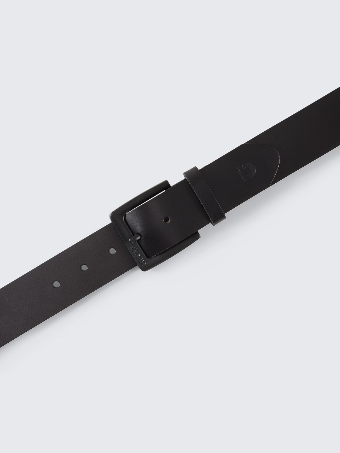 TTSAM Ledergürtel mit eckiger Dornschließe - black uni - Produkt-Ansicht von oben 